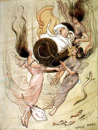 Three Mermaids and a Baby by George Soper