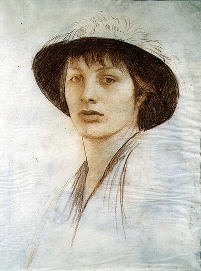 Girl in a Feathered Hat by George Spencer Watson