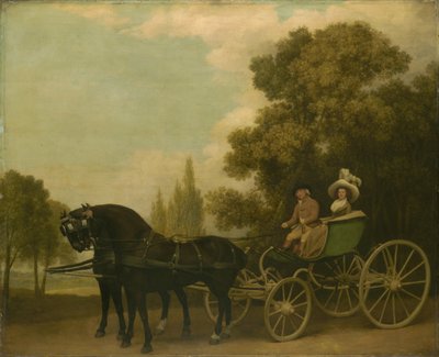 A Gentleman driving a Lady in a Phaeton, 1787 by George Stubbs