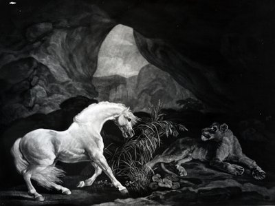 A Horse startled by a Lioness, engraved by Benjamin Green, 1774 by George Stubbs