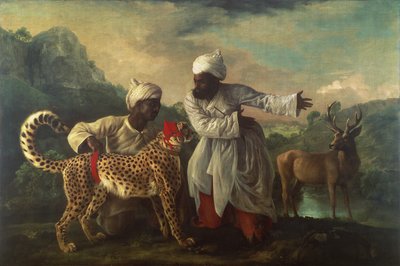 Cheetah and Stag with Two Indians by George Stubbs