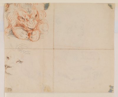Head and paws of a lion, verso, 18th or 19th century by George Stubbs
