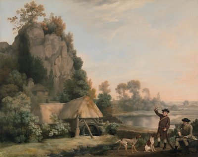 Two Gentlemen Going a Shooting, with a View of Creswell Crags, Taken on the Spot by George Stubbs
