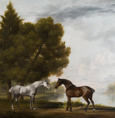 Two Horses Communing in a Landscape by George Stubbs