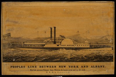 Peoples Line Between New York And Albany. New Low pressure Steamer Isaac Newton, the largest in the new or old world by George T. (after) Sanford