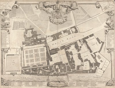 A Survey & Ground Plot of the Royal Palace at Whitehall by George Vertue