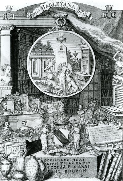 Bookplate of Lord Harley by George Vertue