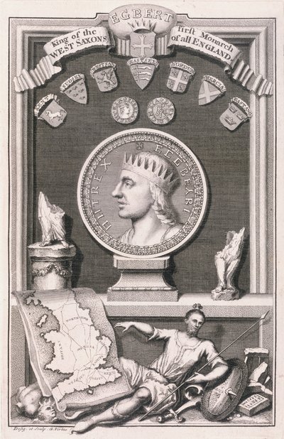 Egbert, King of the West Saxons, First Monarch of all England by George Vertue
