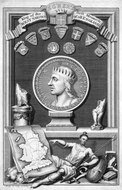 Egbert the Saxon, first king of all England by George Vertue