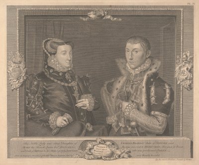 Frances Grey (née Brandon), Duchess of Suffolk and her Husband Adrian Strokes by George Vertue