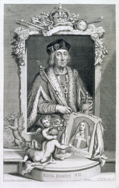 Henry VII, King of England from 1485, after a Portrait in the Royal Collection, Engraved by the Artist by George Vertue