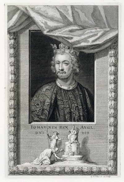 John (1167-1216) King of England from 1199, engraved by the artist by George Vertue
