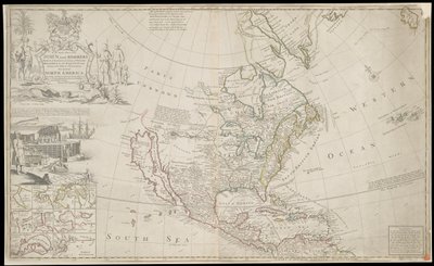 Map of North America, c. 1720 by George Vertue