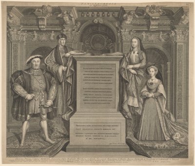 Henry VII and the Family of Henry VIII in Whitehall Palace by George Vertue after Hans Holbein the Younger