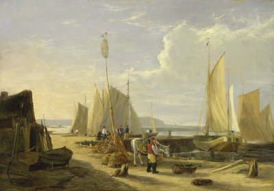 A Harbour Scene in the Isle of Wight, looking towards the Needles by George Vincent