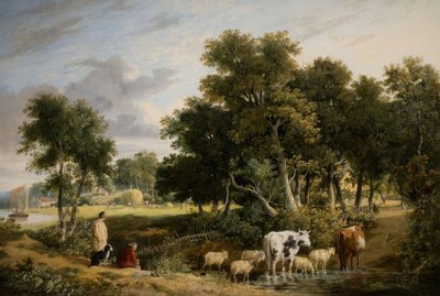 Landscape - Cattle Crossing A Stream by George Vincent