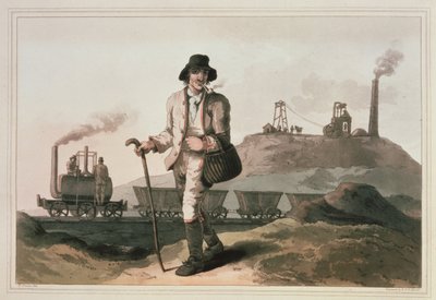 Blenkinsop Locomotive at Middleton Colliery near Leeds, engraved by Robert and Daniel Havell, 1814 by George Walker