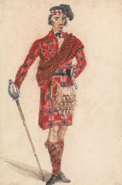 Scotsman with Sword; Modern Dress of a Highland Chieftain by George Walker