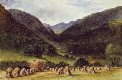 Harvest Time, Llyn Crafnant, North Wales by George Augustus Wallis