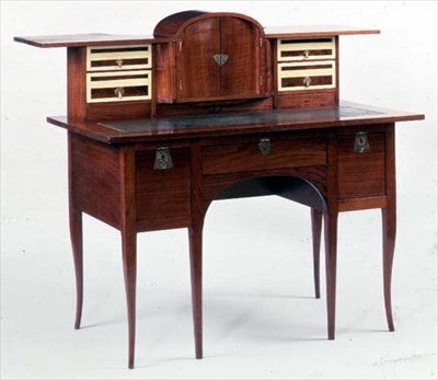 Desk with brass inlay and fittings by George Walton