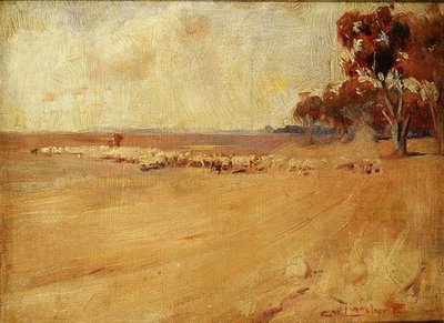 Landscape, Rounding Stock, Australia by George Washington Lambert