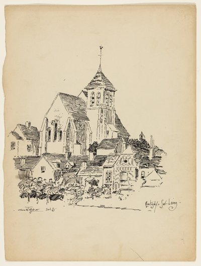 Church at Montigny-Sur-Loing, France by George Washington Maher