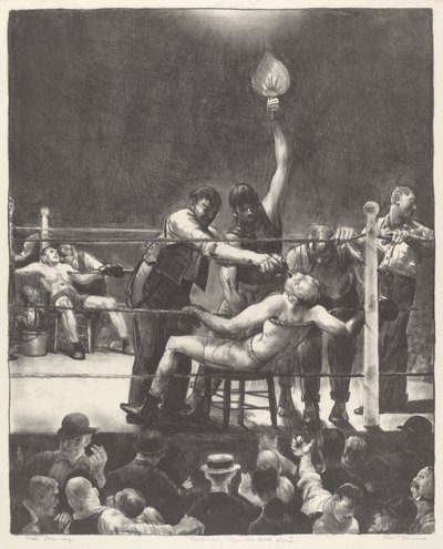 Between Rounds, small, second stone, 1923 by George Wesley Bellows