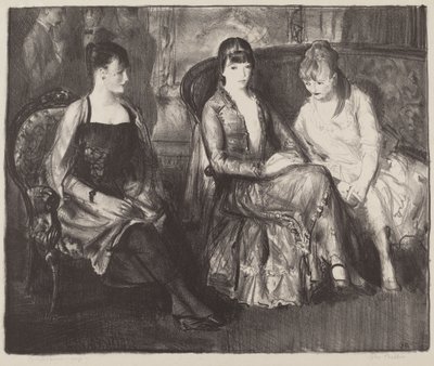 Elsie, Emma and Marjorie, second stone by George Wesley Bellows