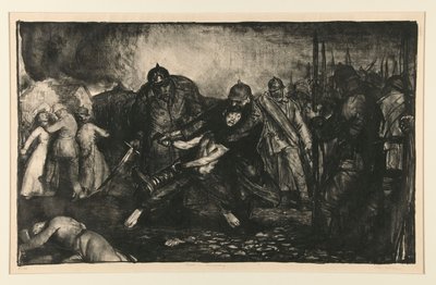 The Enemy Arrive, or The Germans Arrive, from the War Series by George Wesley Bellows