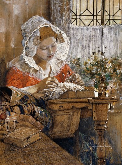 The Flemish Lacemaker by George Wharton Edwards