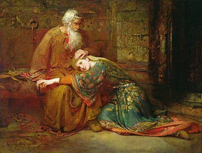 Cordelia Comforting Her Father, King Lear, in Prison by George William Joy