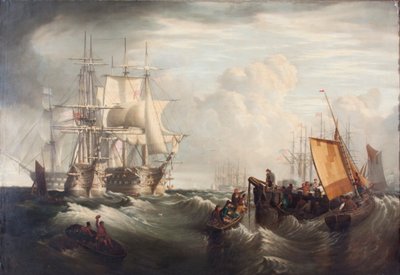 Getting up anchor at Spithead by George William Mote