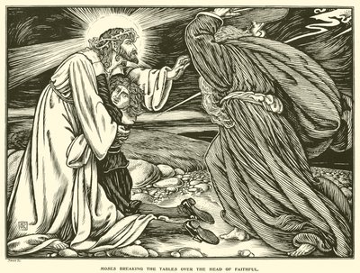 Moses Breaking the Tables over the Head of Faithful by George Woolliscroft Rhead