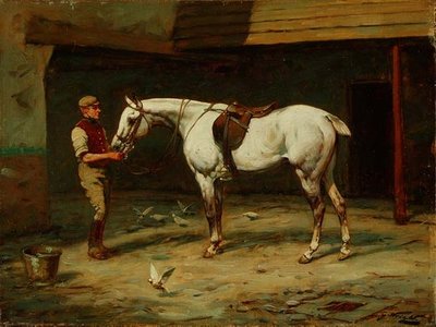 Groom in the Stable Yard by George Wright