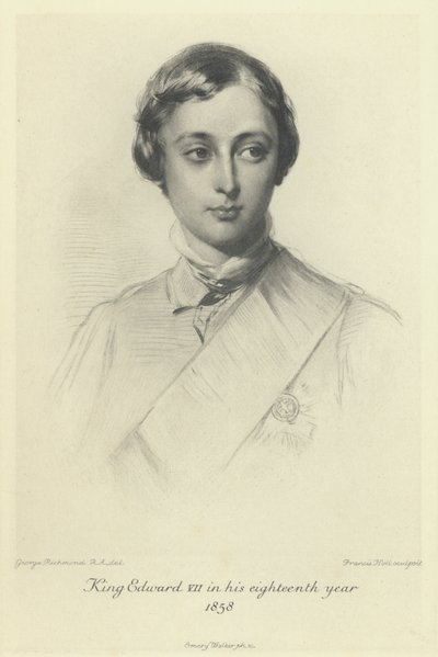 The Prince of Wales, the future King Edward VII, in his eighteenth year, 1858 by George after Richmond