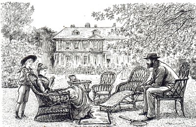 Engraving depicting typical wicker-work furniture (Illustrated by George du Maurier) by George du Maurier