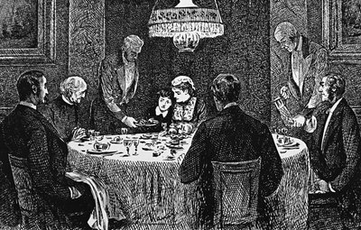 An Upper Class Family at the Table by George du Maurier