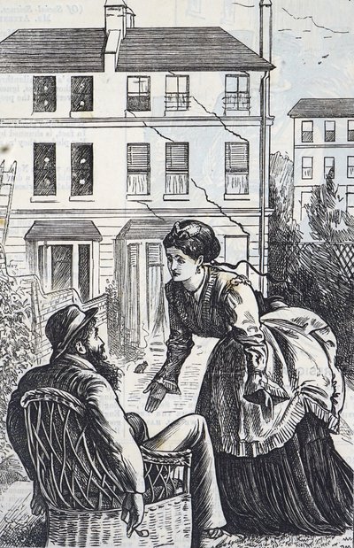 Cartoon commenting on rapid urban expansion and Jerry-building by George du Maurier