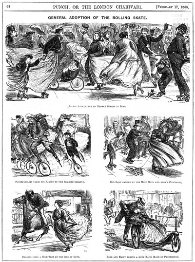 General Adoption of the Rolling Skate. George du Maurier Cartoons from Punch by George du Maurier