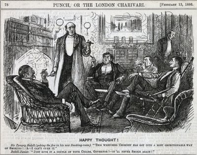 Gentlemen Gathered in the Smoking Room Smoking Their After Dinner Cigars by George du Maurier