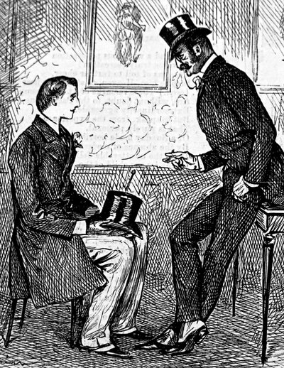 Two Gentlemen Smoking a Cigar and Talking After Dinner by George du Maurier