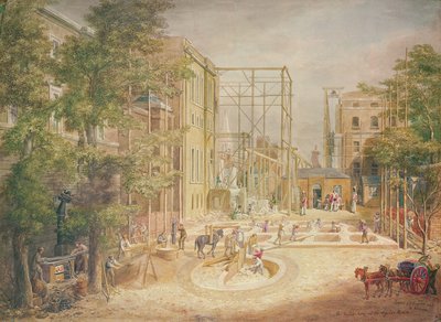 Laying the Foundations of the Lycian Room, British Museum, 1845 by George the Elder Scharf