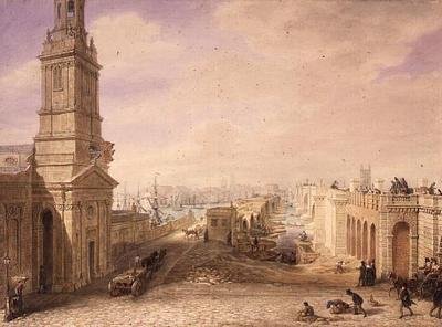 Old and New London Bridges by George the Elder Scharf