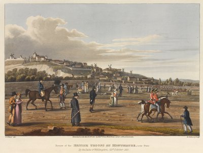 Review of the British troops at Montmartre, near Paris, by the Duke of Wellington, 21st October 1815, engraved by M. Dubourg by George the Elder Scharf