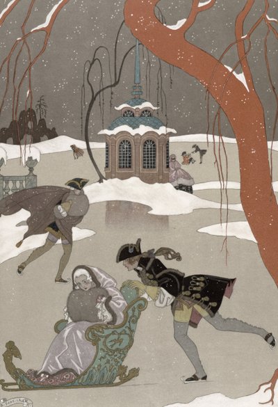 Ice Skating on the Frozen Lake, illustration for 
