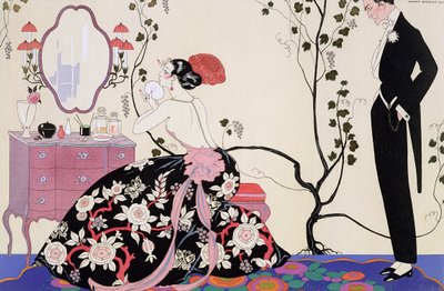 The Backless Dress, engraved by Henri Reidel by Georges (after) Barbier