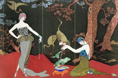 The Fashion for Lacquer, engraved by Henri Reidel by Georges (after) Barbier