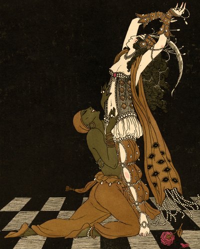 Vaslav Nijinsky and Ida Rubinstein in Scheherazade by Georges (after) Barbier