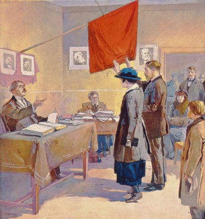 A Civil Marriage in Russia at the Time of the Revolution by Georges (after) Carrey