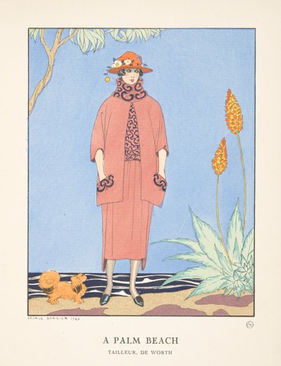 A Palm Beach, from a Collection of Fashion Plates by Georges Barbier